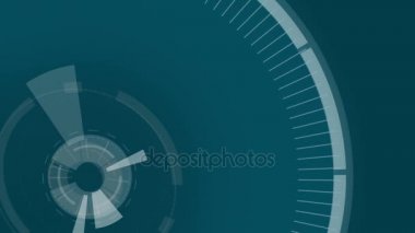 Mavi soyut yuvarlak animasyon, daireler ile yüksek teknoloji arka plan. Fütüristik Sci-Fi Hud etkisi.