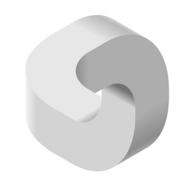 Soyut eğri vektör şekli. İzometrik marka bilimsel kurum, Araştırma Merkezi, biyolojik laboratuvarlar.