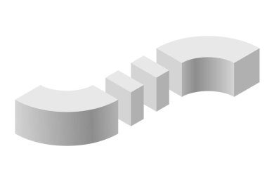 Soyut eğri vektör şekli teknolojik gelişimi, Nanoteknoloji anımsatan bileşen sıraladı. Bilimsel kurum, Araştırma Merkezi, laboratuar, kayma paradox izometrik marka.