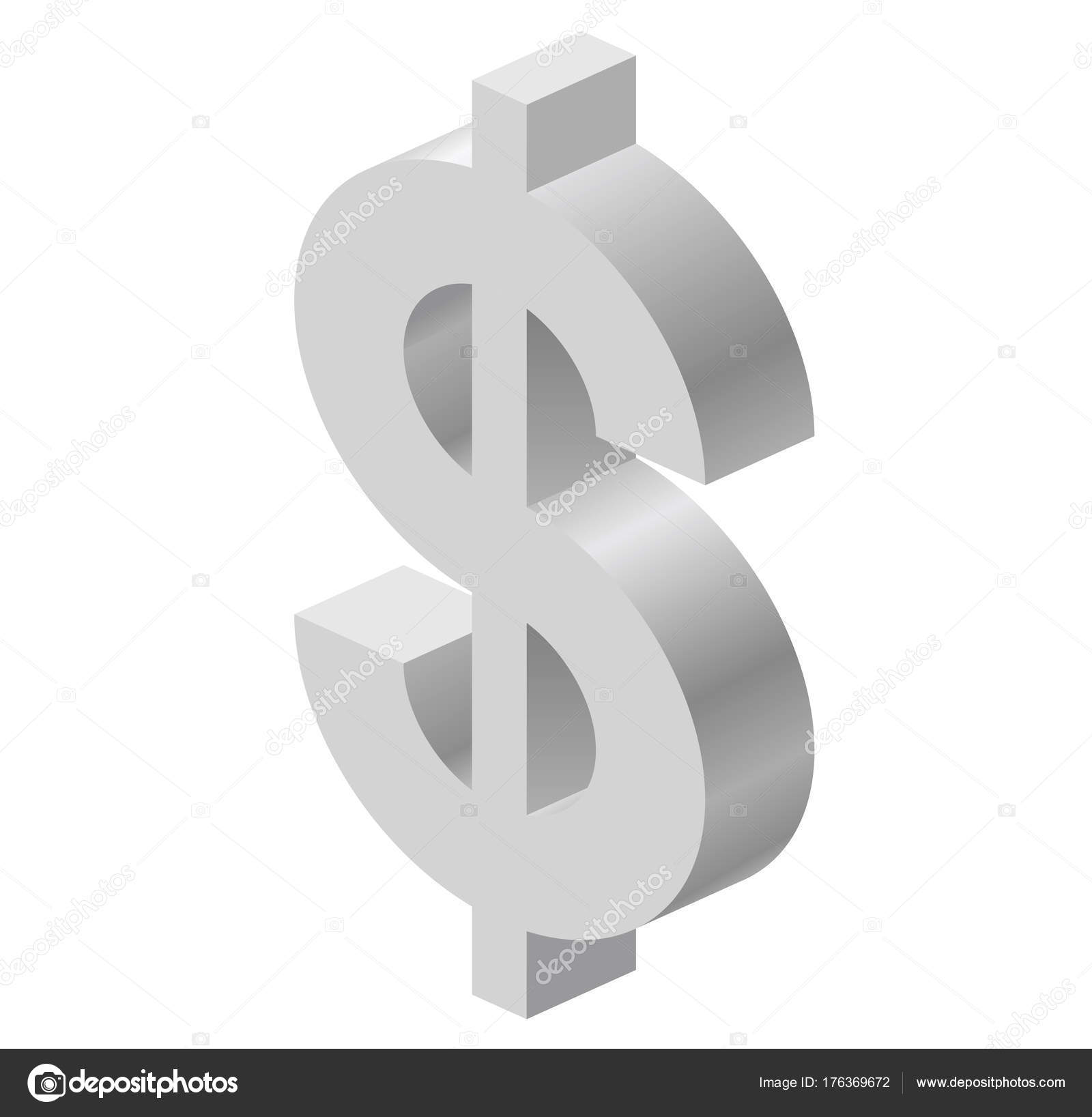 dollar logo der isometrischen perspektive modernes symbol dollar logo