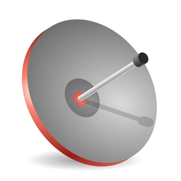 Beyaz arka plan üzerinde izole izometrik perspektifte vektör uydu anteni. İletim hava, telefon ve televizyon sinyalleri. Uydu Tv alıcısı. İletişim anten işareti, kablosuz teknoloji.