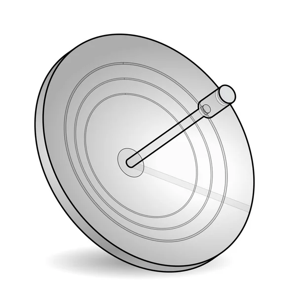 Vector Schotelantenne Isometrisch Perspectief Geïsoleerde Achtergrond Geschetst Transmissie Luchtfoto Telefoon — Stockvector