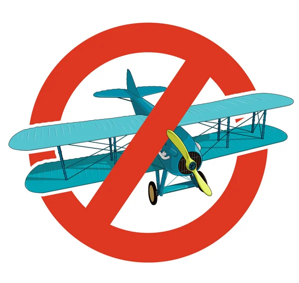 Zákaz Dvouplošník Přísný Zákaz Stavby Letadel Dvěma Křídly Chraň Světové — Stockový vektor