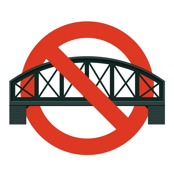 Заборона Залізничного Мосту Сувора Заборона Будівництво Мостів Забороняє Припинити Перевезення — стоковий вектор