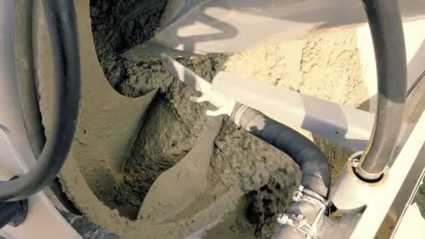 Concrete Mixer Casting Pump Detail Construction Machinery Ground Works Concrete — Stock Video
