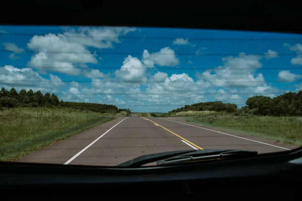 Road back view of the car — 스톡 사진