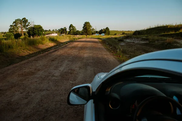 Road from the car — 스톡 사진