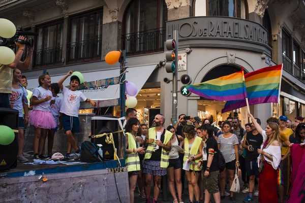 Människor Som Uttrycker Sig Marschen Madrids Kritiska Stolthet — Stockfoto