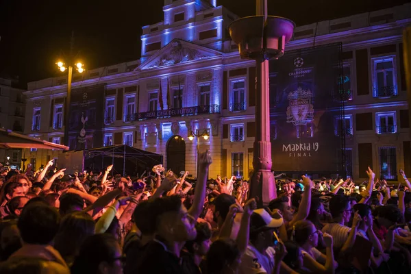 Människor Från Allmänheten Scenen Champions League Madrid 2019 — Stockfoto