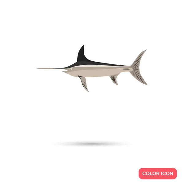 Swordfish color flat icon — Stock Vector