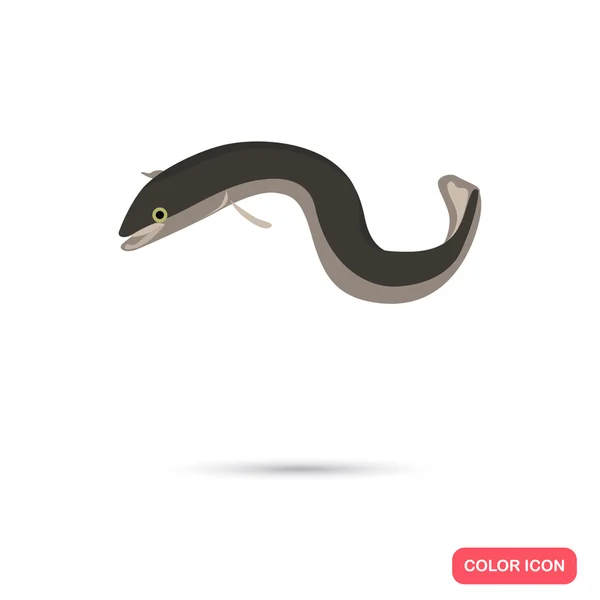 Icono plano de color anguila — Vector de stock