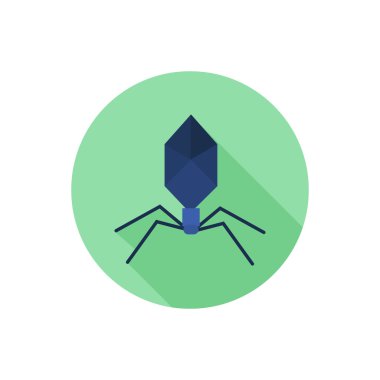 Bakteriyofaj renk düz simgesi