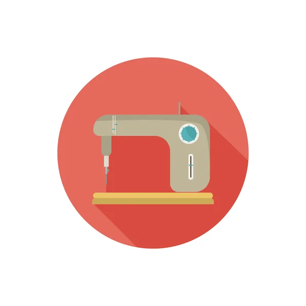 Máquina de coser color icono plano — Vector de stock