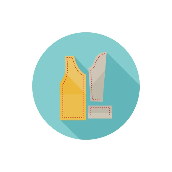 Modello giacca colore icona piatta — Vettoriale Stock