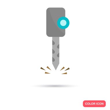 Renkli matkap düz simgesi. Stok Vektör simgesi. Web ve mobil tasarım için illüstrasyon