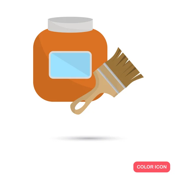 Farbklebedose mit Pinsel flaches Symbol. Aktienvektorsymbol. Illustration für Web- und Mobildesign — Stockvektor