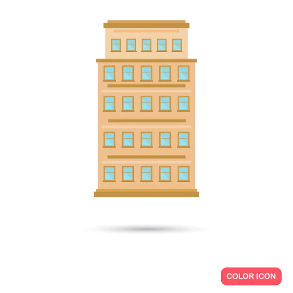 Färgikonen bostads hyreshus platta. Lager vektor-ikonen. Illustration för webb och mobil design — Stock vektor