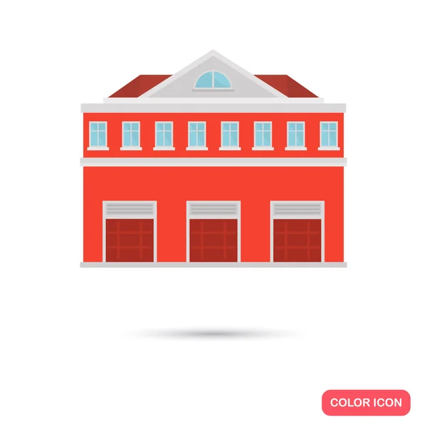 색상 소방 건물 평면 아이콘 스톡 벡터 아이콘입니다. 웹 및 모바일 디자인에 대 한 그림 — 스톡 벡터