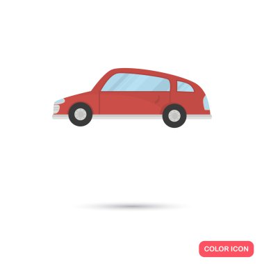 Renk düz araba simgesi. Düz tasarım