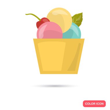 Renk düz dondurma simgesi. Düz tasarım