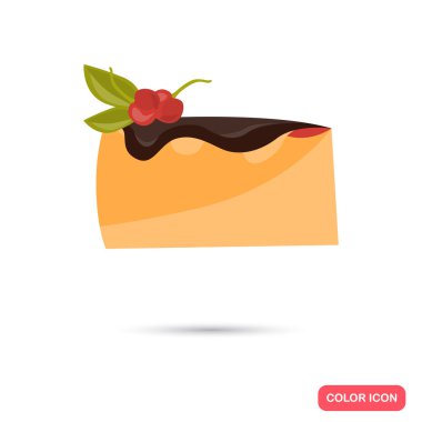 Renk düz parça cacke simgesi. Düz tasarım