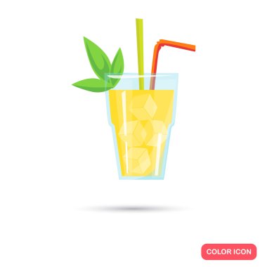 Renk düz kokteyl simgesi. Düz tasarım