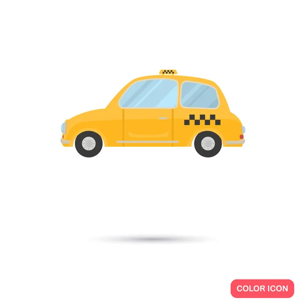 Εικονίδιο χρώμα επίπεδη ταξί. Επίπεδη σχεδίαση — Διανυσματικό Αρχείο