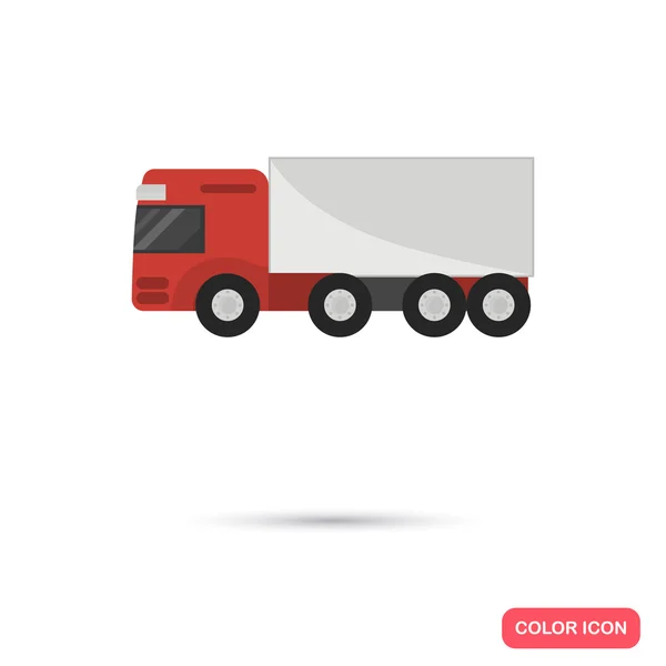 Barevná ikona plochý nákladní auto. Plochý design — Stockový vektor