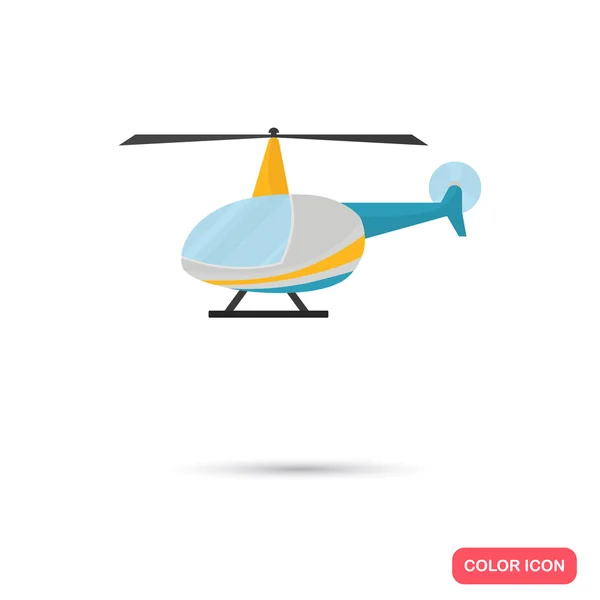 Kleur platte helikopter pictogram. Platte ontwerp — Stockvector