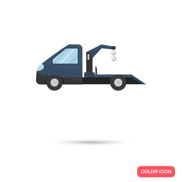 Renk düz evacuator kamyon simgesi. Düz tasarım — Stok Vektör