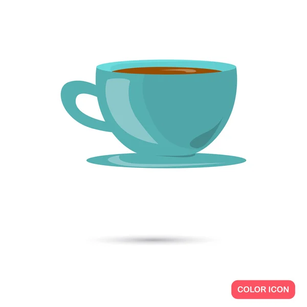 Farbe flache Tasse Tee-Symbol. flache Bauweise — Stockvektor