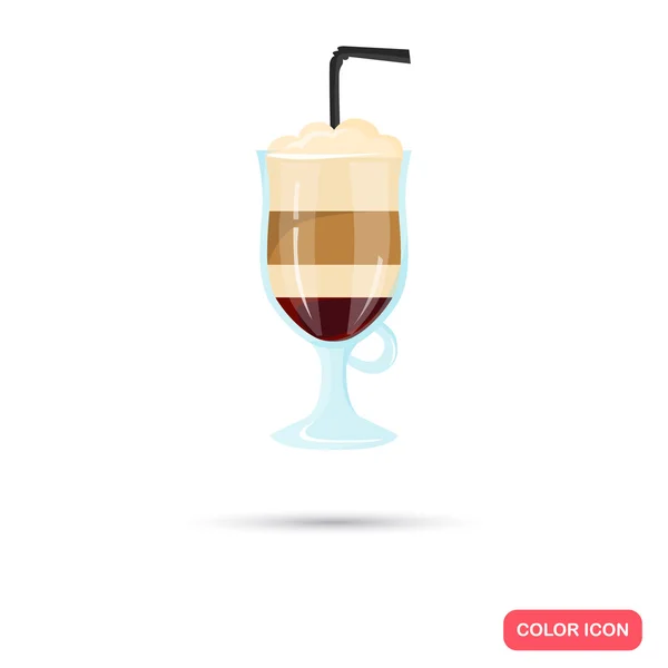Кольорова піктограма плоского алкогольного коктейлю. Плоский дизайн — стоковий вектор
