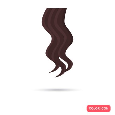 Kadın curl. Renk düz simgesi