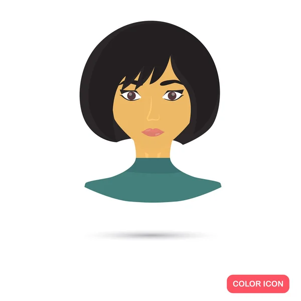 Human female avatar. Color flat icon — Stock Vector