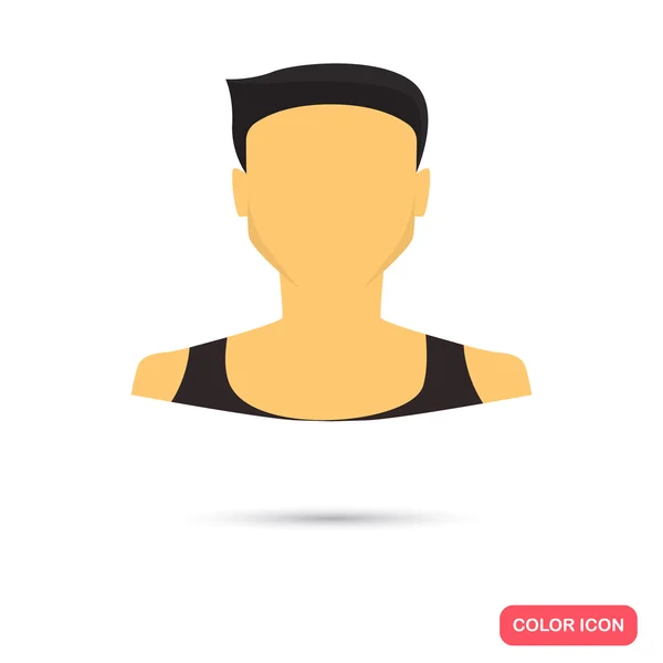 Mänskliga manliga avatar. Färg flat ikonen — Stock vektor