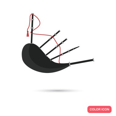 Bagpipes müzik enstrümanı. Renk düz simgesi