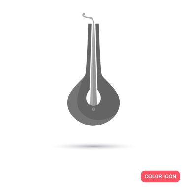 Jew's-Harp müzik enstrümanı. Renk düz simgesi