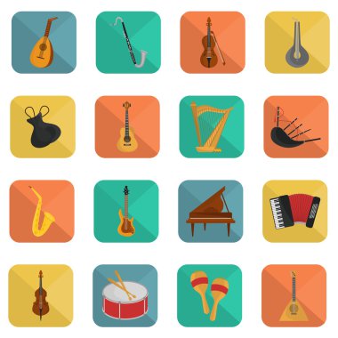 Müzik aletleri düz ayarlamak renk