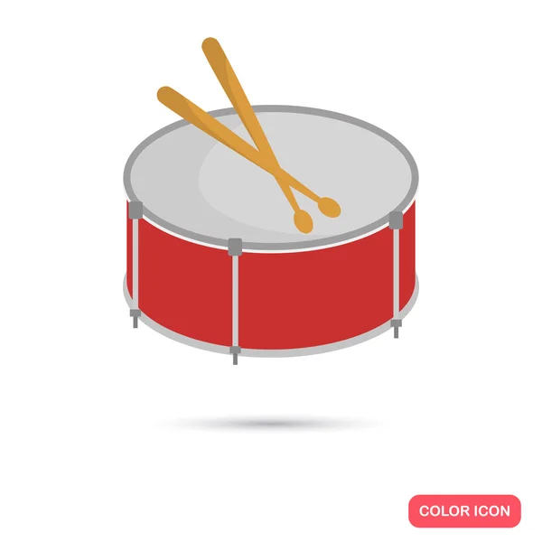 Trommel muziekinstrument. Kleur platte pictogram — Stockvector