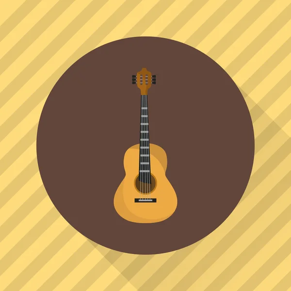 Akoestische gitaar muziekinstrument. Kleur platte pictogram — Stockvector