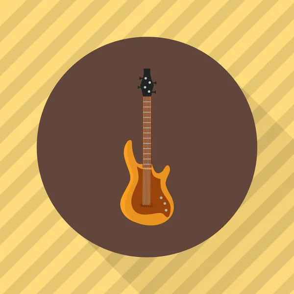 Instrumento de música de guitarra elétrica. Ícone de cor plana —  Vetores de Stock