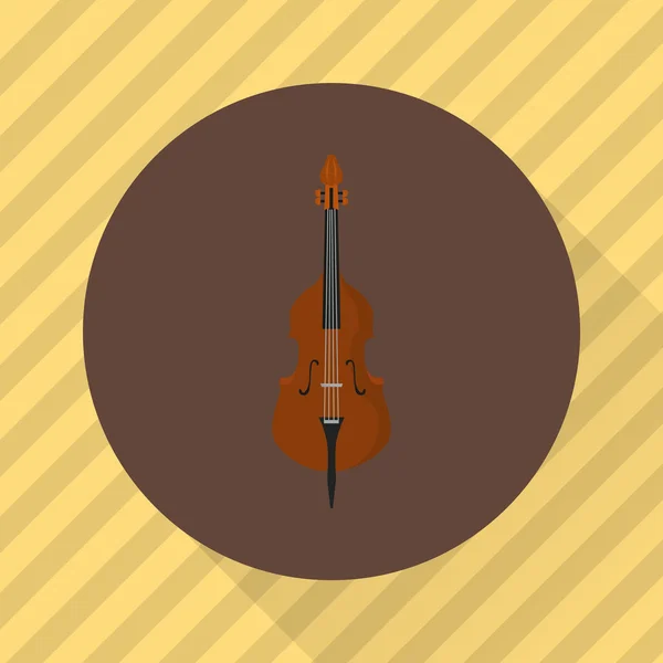 Contrabas muziekinstrument. Kleur platte pictogram — Stockvector