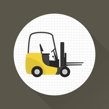 Forklift kamyon kutuları renk simgesi. Düz tasarım. Web ve mobil için teslim Tema