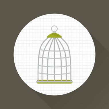 Kuş kafesi renk simgesi. Düz tasarım. Evde beslenen hayvan dükkan Tema
