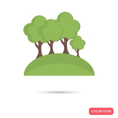 Yeşil park renk simgesi. Düz tasarım. Web ve mobil için çevre Tema