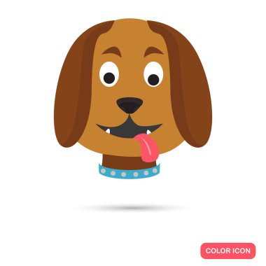 Köpek namlu renk simgesi. Düz tasarım. Evde beslenen hayvan dükkan Tema