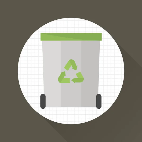 Il cestino può colorare l'icona. Design piatto. Tema ambientale per web e mobile — Vettoriale Stock