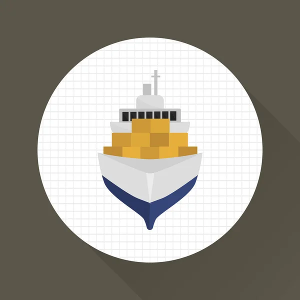Cargo navire icône de couleur. Design plat. Thème de livraison pour web et mobile — Image vectorielle