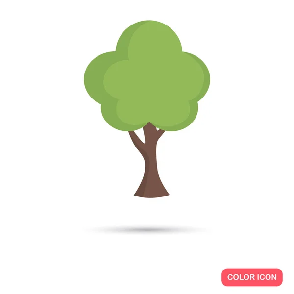 Icono de color verde árbol. Diseño plano. Tema ambiental para web y móvil — Vector de stock