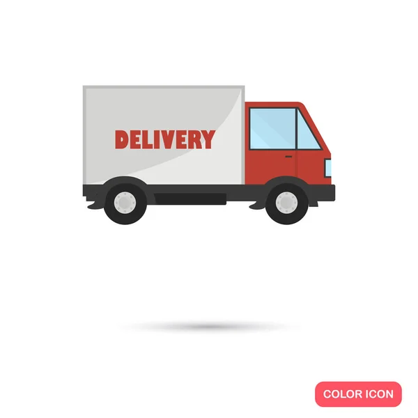 Ikon warna trek pengiriman. Rancangan yang datar. Tema pengiriman untuk web dan seluler - Stok Vektor